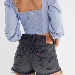 Levi’s 501 Grey Wash Denim Cut-Off Shorts